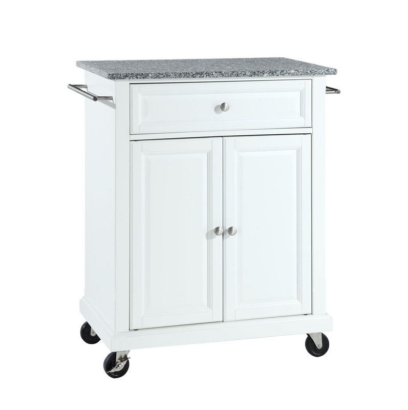 Darby Home Co Detweiler Solid Granite Top Portable Kitchen Cart/Island